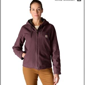 Carhartt Women’s Washed Duck Sherpa Lined Barn Jacket BlackBerry